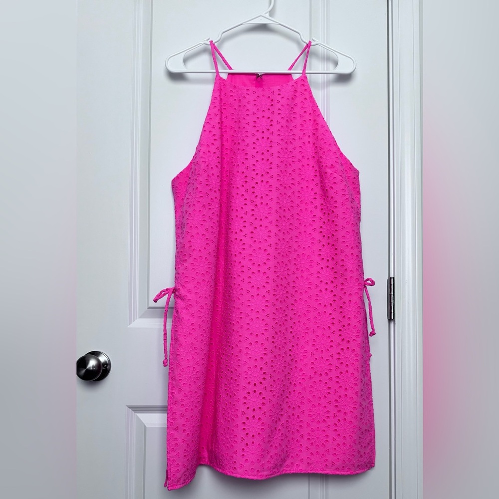 NWT Lilly Pulitzer Pearl Romper - Size 16 - Raz Berry Neon Sunburst Eyelet